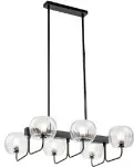 Lampara de techo 6 luces G9 28W negro con vidrios transparente (65 x 55 x 85 cm) Prime CP190540