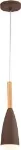 Lampara colgante E27 marron con detalles en madera (10 x 35 cm) Prime CP190595