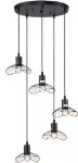 Lampara colgante 5 luces E27 negro (38 x 38 x 100 cm) Prime CP190615