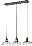 Lampara colgante 3 luces E27 negro (45.5 x 13.5 x 100 cm) Prime CP190616