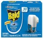 Repelente liquido anti-mosquitos Raid 30 noches (aparato + repuesto 21.9 ml)