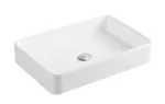 Lavatorio de sobreponer rectangular 610 x 410 mm sin rebosadero blanco Prime 5253