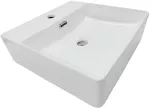 Lavatorio de sobreponer cuadrado 410 mm con rebosadero blanco Prime 5458