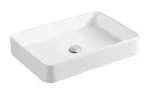 Lavatorio de sobreponer rectangular 600 x 340 mm sin rebosadero blanco Prime 5522