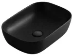 Lavatorio de sobreponer rectangular 455 x 325 mm sin rebosadero negro mate Prime 7115