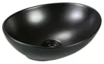 Lavatorio de sobreponer ovalado 410 x 340 mm sin rebosadero negro mate Prime 7124