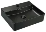 Lavatorio de sobreponer rectangular 525 x 420 mm con rebosadero negro mate Prime 7097