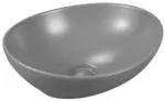 Lavatorio de sobreponer ovalado 405 x 330 mm sin rebosadero gris mate Prime 7127