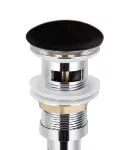 Desagüe para lavatorio 32 mm (1-1/4") con rebalse tapón negro Prime D104