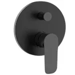 Mezclador para ducha monomando con desviador negro mate Ancona Prime