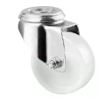 Rueda giratoria plastica PP blanca para pin 75 mm 60 kg Tente T10215 / 1470 POI 075 P30-11