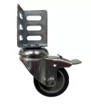Rueda giratoria de poliuretano con soporte tipo escuadra y freno 50 mm 40 kg Tente T10101 / 1677 PAO 050 P74