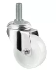 Rueda giratoria plastica PP blanca con pin 25 mm 20 kg Tente T10203 / 1470 UOO 025 S70 6X15