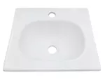 Lavatorio de empotrar rectangular 400 x 350 mm sin rebosadero blanco Prime 4008