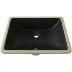 Lavatorio de submontar rectangular 465 x 350 mm con rebosadero negro mate Prime 6110MB