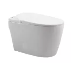 Inodoro una pieza descarga automatica 6 litros 500 gramos blanco Kioto II Prime (requiere 4 baterias AAAA)
