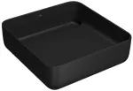 Lavatorio de sobreponer cuadrado 400 mm sin rebosadero negro Deca L.11040.VO.94