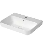 Lavatorio de sobreponer rectangular 600 x 460 mm con rebosadero blanco Happy D.2 Plus Duravit 2360600000