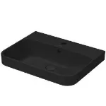 Lavatorio de sobreponer rectangular 600 x 460 mm con rebosadero negro mate Happy D.2 Plus Duravit 2360601300