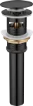Desagüe para lavatorio 32 mm (1-1/4") push tipo hongo con rebalse negro mate Prime