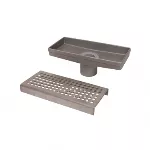 Drenaje lineal 20 x 8.89 cm de acero inoxidable salida de 50 mm (2") Coflex PC-550 (sust. PC-500)