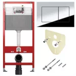 Tanque empotrado para pared liviana 15 cm para inodoro suspendido (altura de instalacion 1120 mm) con placa de descarga TECEnow 9400412