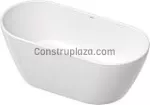 Bañera free standing con rebalse 160 x 75 cm blanca Durasolid D-Neo Duravit 700477000000000