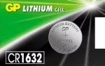 Pila de boton de litio 3V CR1632 GP