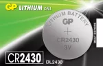 Pila de boton de litio 3V CR2430 / DL2430 GP