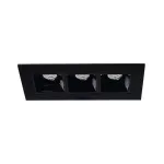Lampara empotrada rectangular 3 luces LED 7W 110V 3000K negro Lucida III Tecnolite 7YDLED3163MV30N
