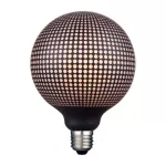 Bombillo LED dimeable vintage E27 G125 4W 2000K (tipo globo) ambar / malla negra Tecnolite 4DG125LEDFC20V3D
