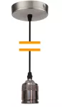 Socket decorativo colgante E27 100W cable de 1 metro plata Prime