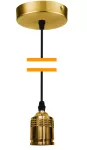 Socket decorativo colgante E27 100W cable de 1 metro cobre dorado Prime