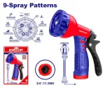 Pistola regulable para manguera de plastico 3/4" 9 funciones Emtop ESNE90901