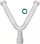 Sifon para lavatorio / fregadero flexible doble 38 mm (1-1/2") plastico Uniflex