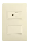 Interruptor 15A con tomacorriente 2P marfil Luzica Bticino PU5231M