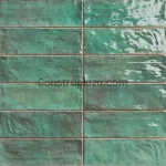 Ceramica estilo cemento brillante Positano Smeraldo 6.5 x 20 cm sin rectificar Mainzu