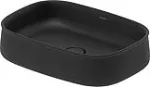 Lavatorio de sobreponer rectangular 550 mm sin rebosadero negro mate Zencha Duravit 2373551379