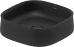 Lavatorio de sobreponer cuadrado 420 mm sin rebosadero negro mate Zencha Duravit 2373421379