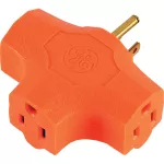 Multicontacto 3 tomas aterrizado tipo T 15A UL naranja GE 50281