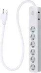 Regleta 6 tomas con protector de voltaje 450J cable de 0.6 metros blanco GE 33656