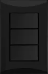 Interruptor triple 15A 110V negro Plata Eagle 1005-BK