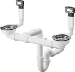 Desagüe para fregadero de 2 tanques con rebalse D15-10 Hansgrohe 43922800