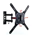Soporte para TV articulado de 2 brazo 23"-65" Nippon MSE-2365DRT (sust. MSE-2360DRT)