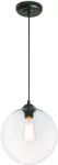 Lampara colgante E27 14W 110V (2000 mm) negro / cristal transparente Clara Faro Barcelona 64128