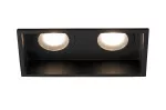 Lampara empotrada rectangular 2 luces GU10 8W 110V (171 x 89 mm) negro Hyde Faro Barcelona 40125