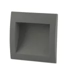 Lampara empotrada en pared cuadrada LED 1W 110V 3000K IP65 (90 x 90 mm) gris oscuro Sedna-1 Faro Barcelona 70146
