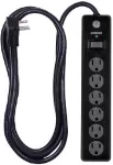 Regleta 6 tomas con protector de voltaje 600J cable de 3 metros negro GE 37442