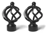 Terminal bola de alambre para cortinero 19 mm hierro negro 658663 (2 por paquete)