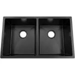 Fregadero de submontar 2 tanques negro 81 x 48 x 25 cm Prime HBE3219BL+BS01+BS01